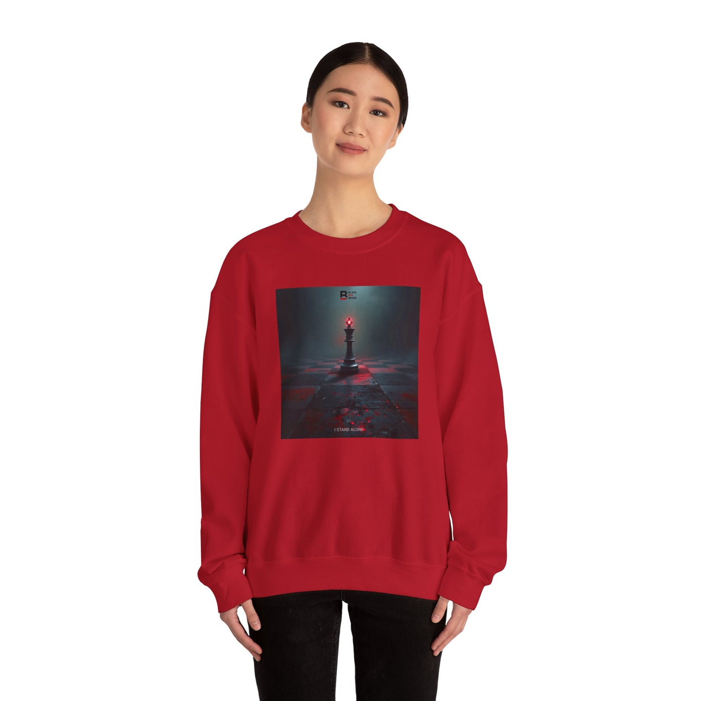 Black Red Lone King | Last Stand Crewneck Sweatshirt