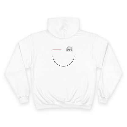 Champion Hoodie with Smile Graphic, Cozy Streetwear