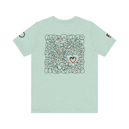 Black Red Doodle Heart