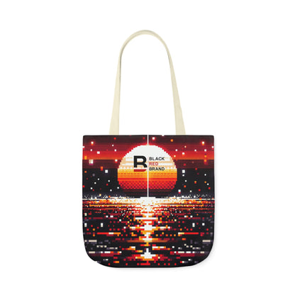 Sunset Vibe Canvas Tote Bag with 5-Color Straps