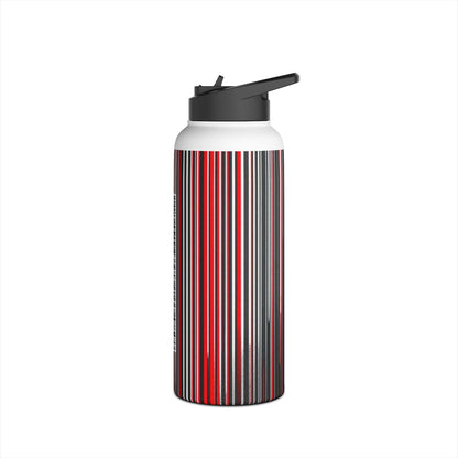Black Red Barcode | Stylish Stainless Steel Water Bottle