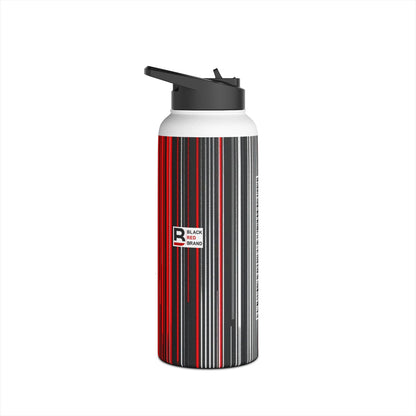 Black Red Barcode | Stylish Stainless Steel Water Bottle