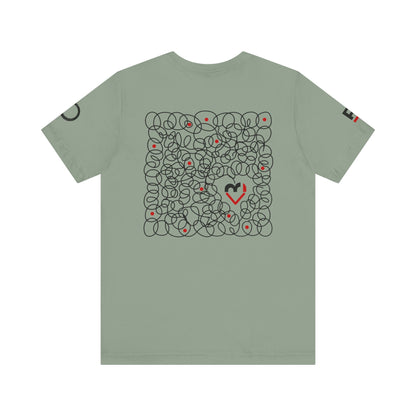 Black Red Doodle Heart