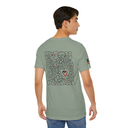 Black Red Doodle Heart