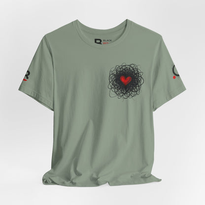 Black Red Doodle Heart