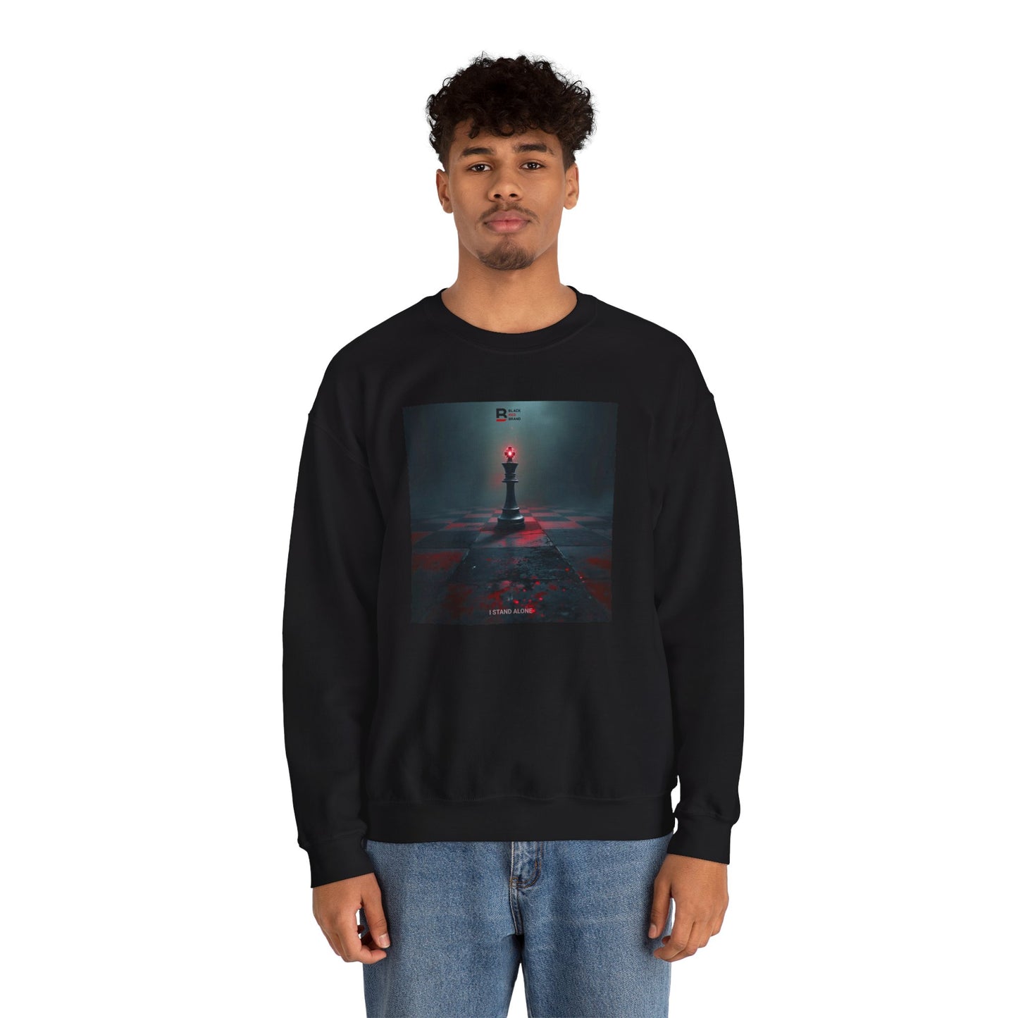 Black Red Lone King | Last Stand Crewneck Sweatshirt