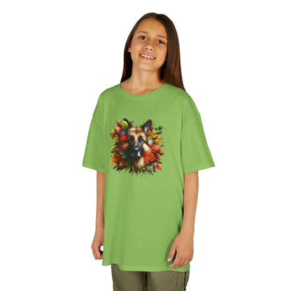 Black Red Dog | Canine in Colorful Leaves