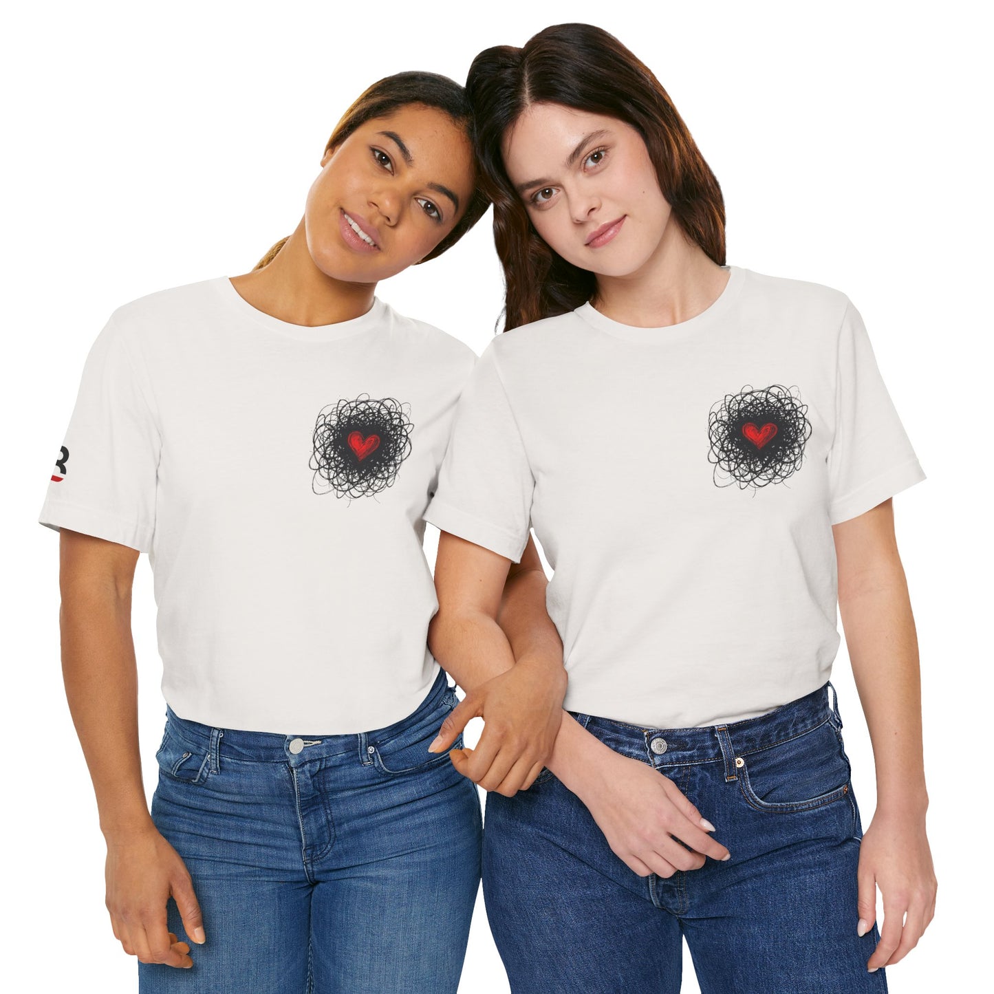 Black Red Doodle Heart
