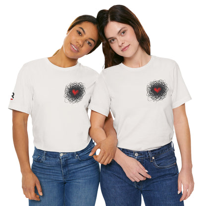 Black Red Doodle Heart