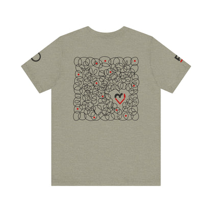 Black Red Doodle Heart