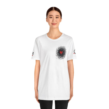 Black Red Doodle Heart