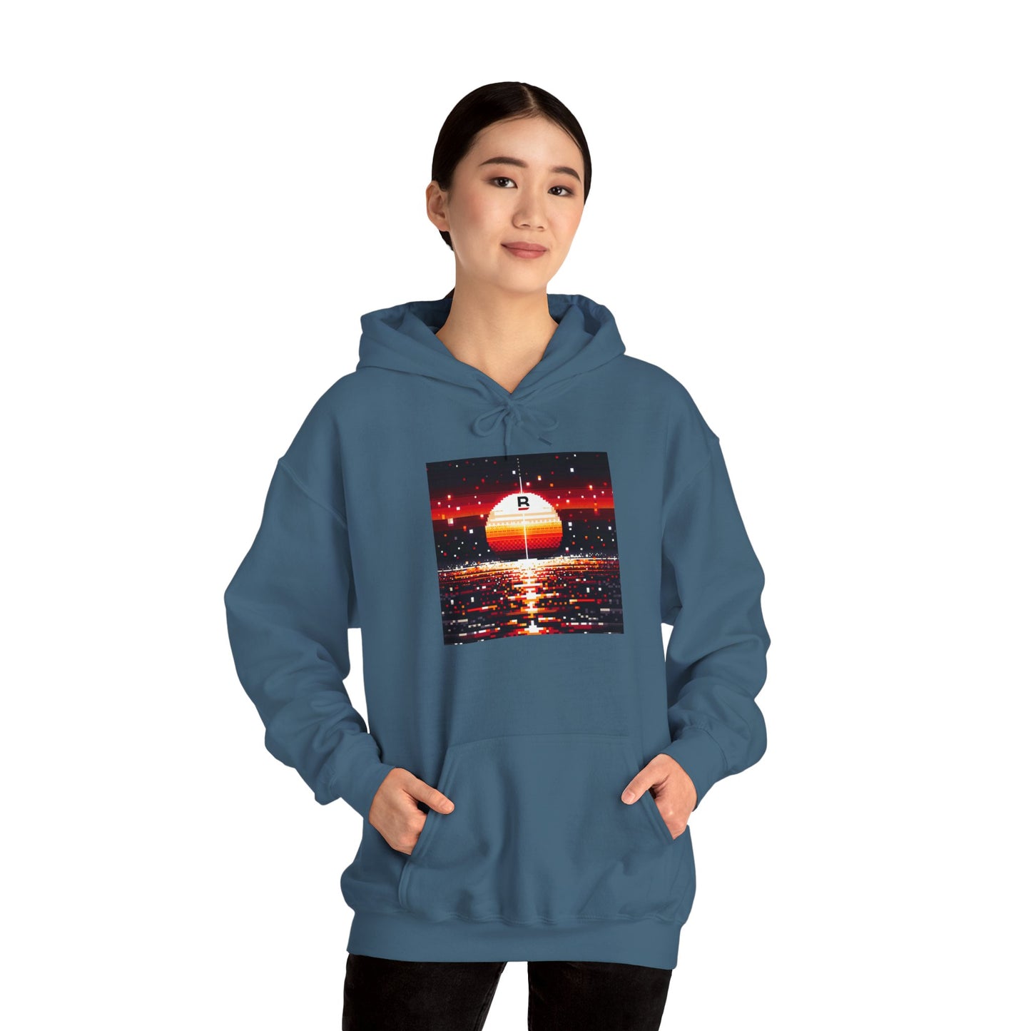 Black Red Sun | Pixelated Sunrise