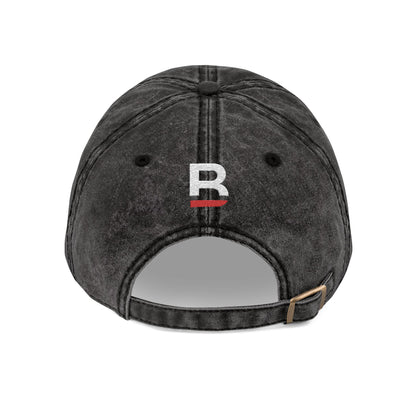 Vintage Embroidered Cap | Black Red Brand Logo