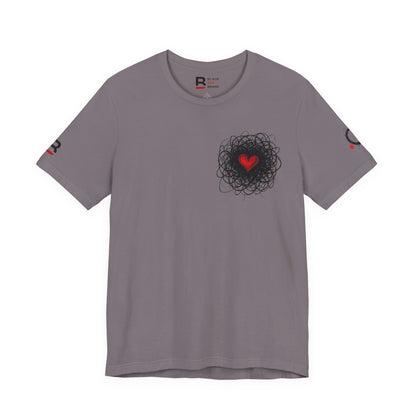 Black Red Doodle Heart