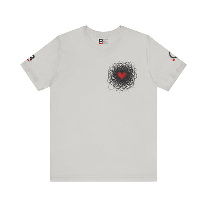 Black Red Doodle Heart