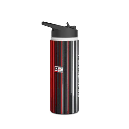 Black Red Barcode | Stylish Stainless Steel Water Bottle