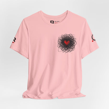 Black Red Doodle Heart