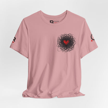 Black Red Doodle Heart