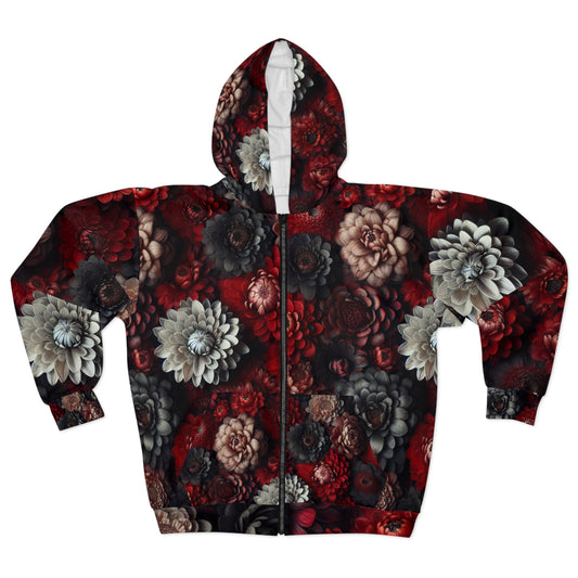 Black Red Flowers | Floral Blaze Hoodie