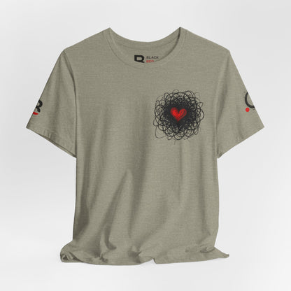 Black Red Doodle Heart