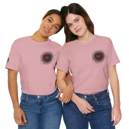 Black Red Doodle Heart