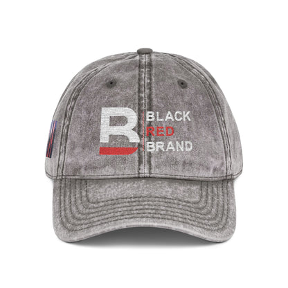 Vintage Embroidered Cap | Black Red Brand Logo