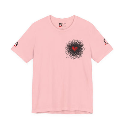 Black Red Doodle Heart