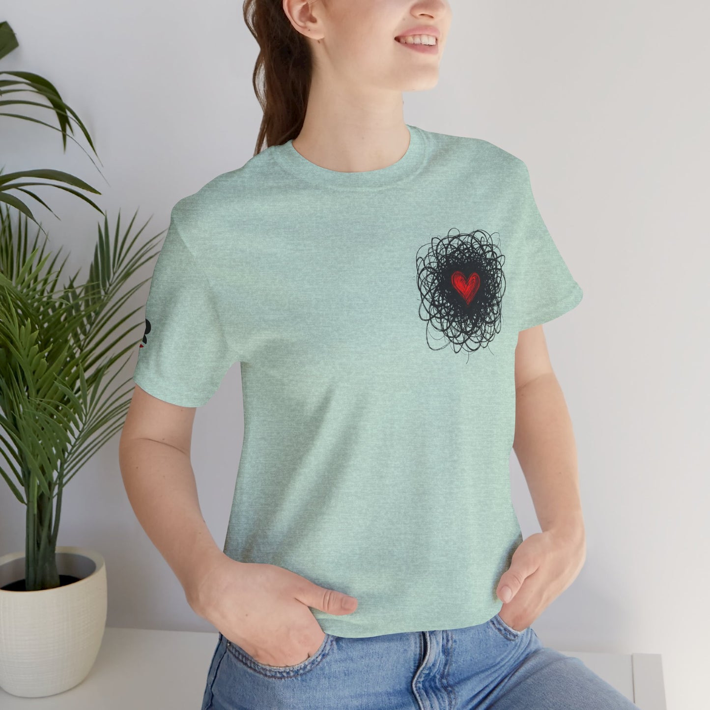 Black Red Doodle Heart