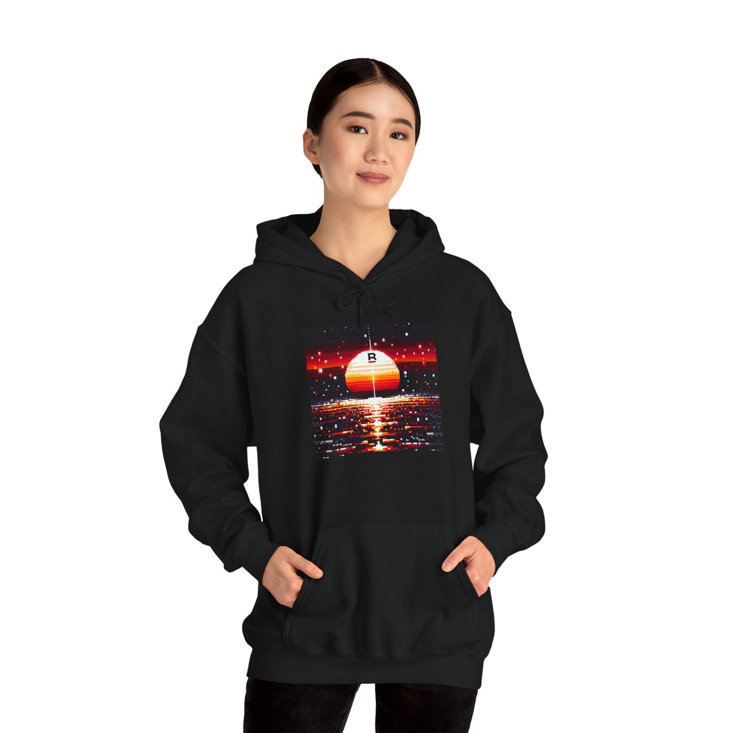 Black Red Sun | Pixelated Sunrise