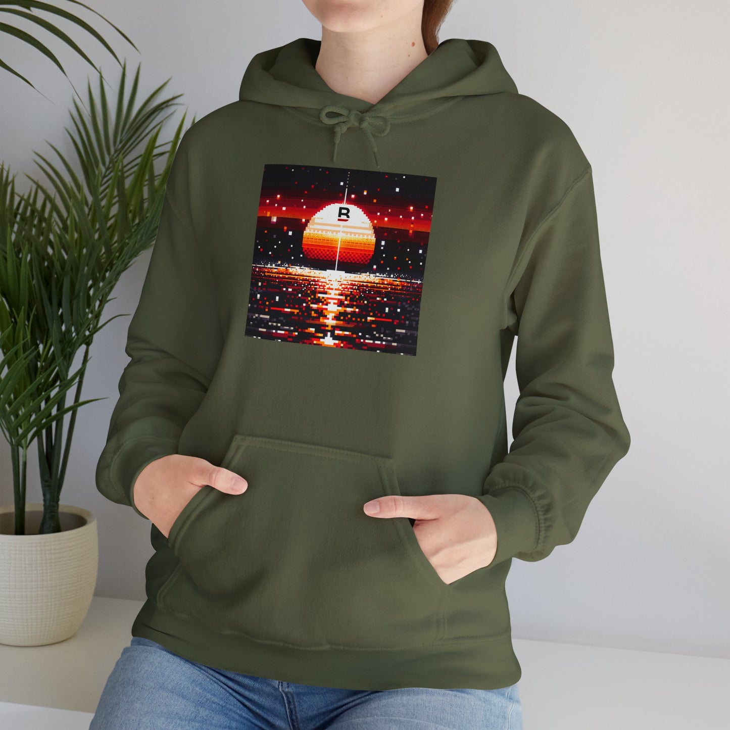 Black Red Sun | Pixelated Sunrise