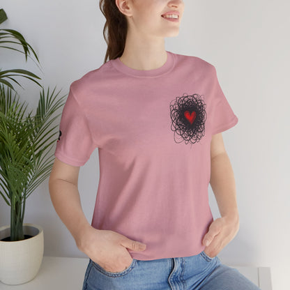 Black Red Doodle Heart