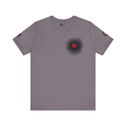 Black Red Doodle Heart