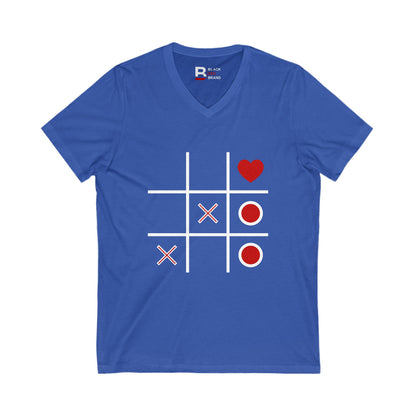 Heart & Tic Tac Toe V-Neck Tee