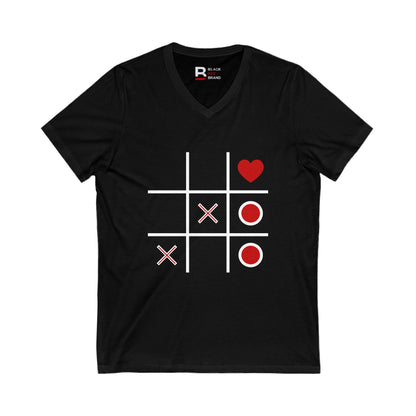Heart & Tic Tac Toe V-Neck Tee