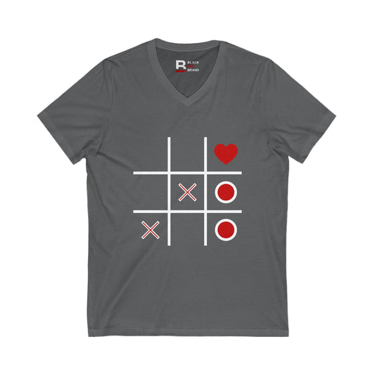 Heart & Tic Tac Toe V-Neck Tee
