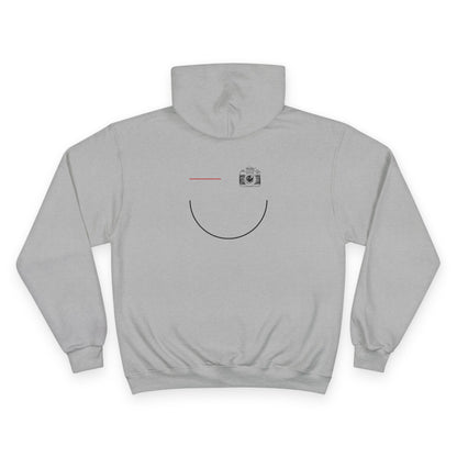 Champion Hoodie with Smile Graphic, Cozy Streetwear