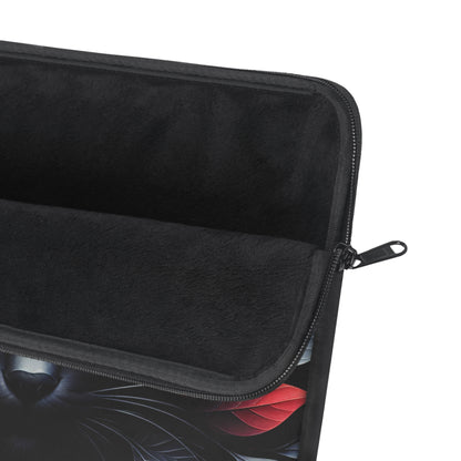 Black Cat Floral Laptop Sleeve - Stylish Protection for Tech Enthusiasts