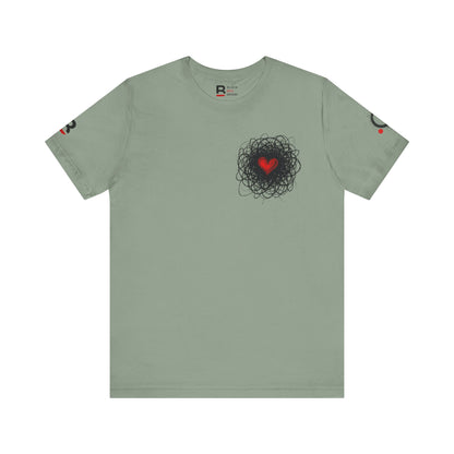 Black Red Doodle Heart