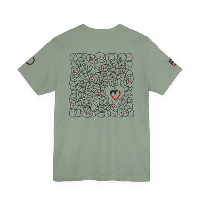 Black Red Doodle Heart